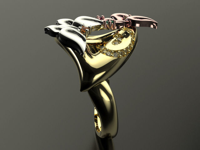 bubutterfly and flower collection T00009 3D print model_22