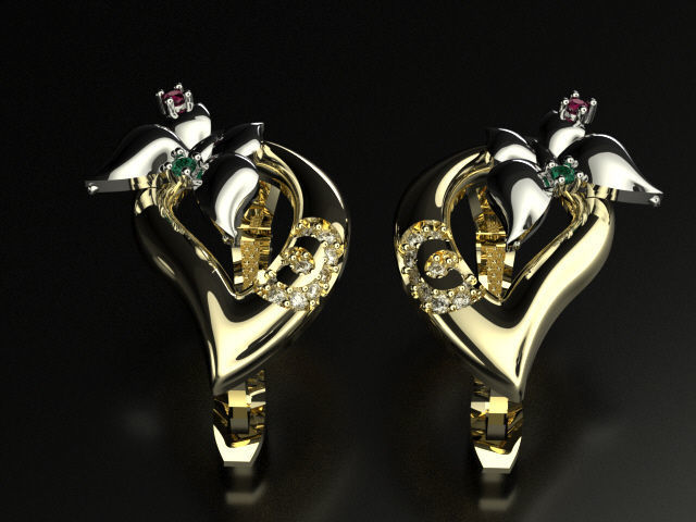 bubutterfly and flower collection T00009 3D print model_3