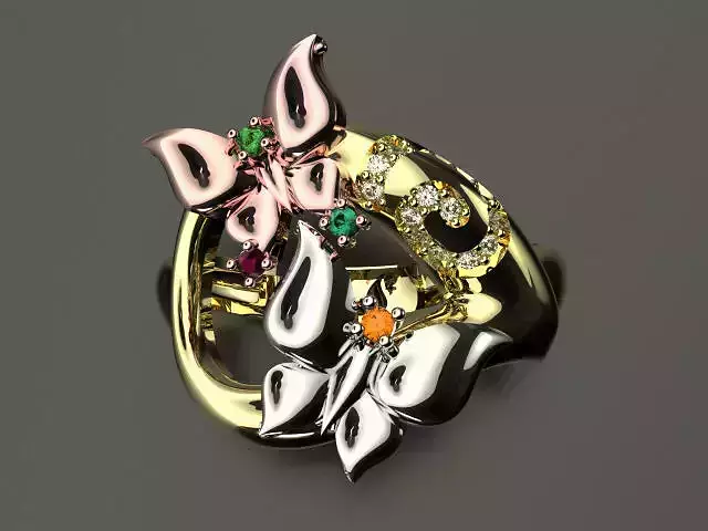 bubutterfly and flower collection T00009 3D print model