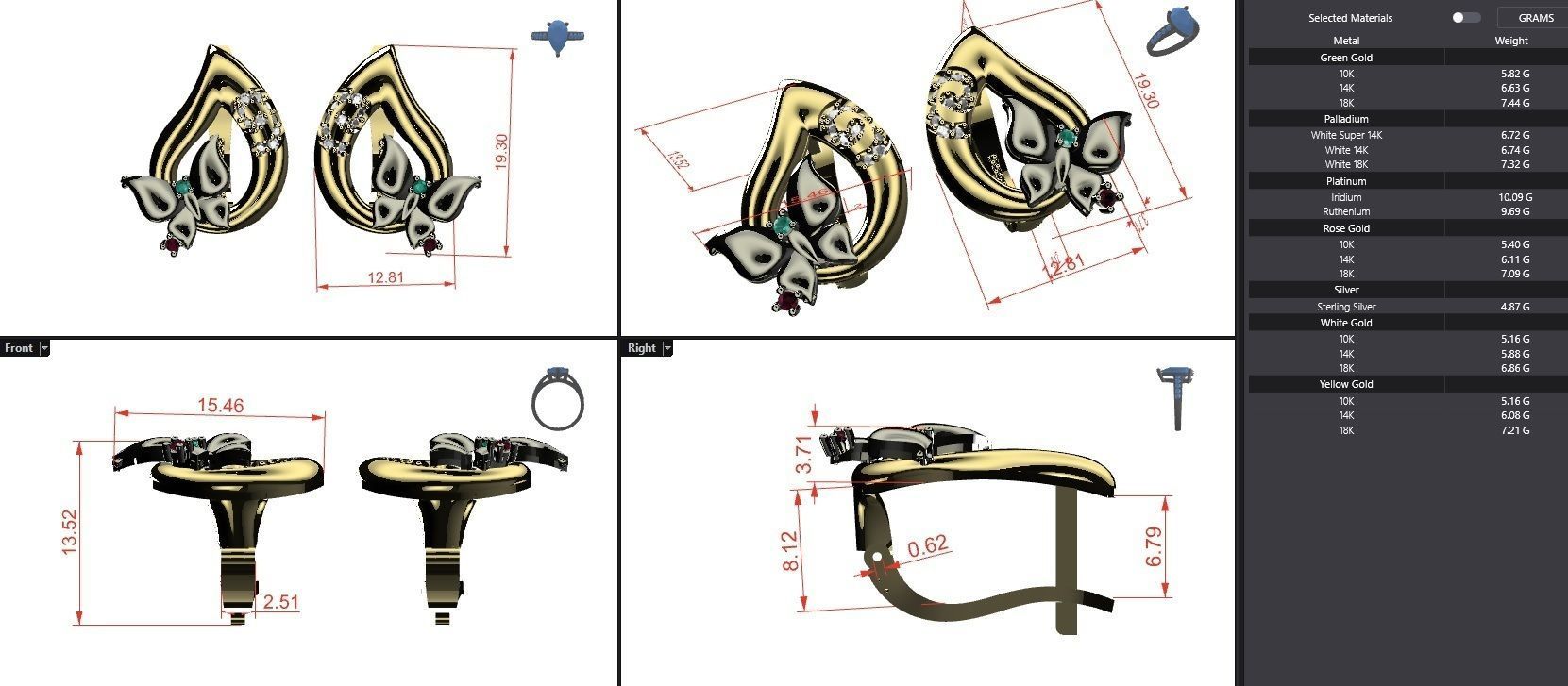 bubutterfly and flower collection T00009 3D print model_6