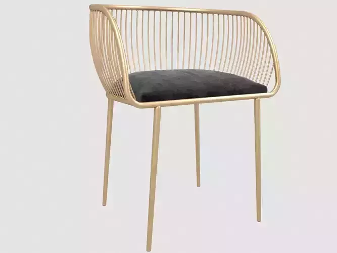 Steve black velvet and gold metal armchair V Home