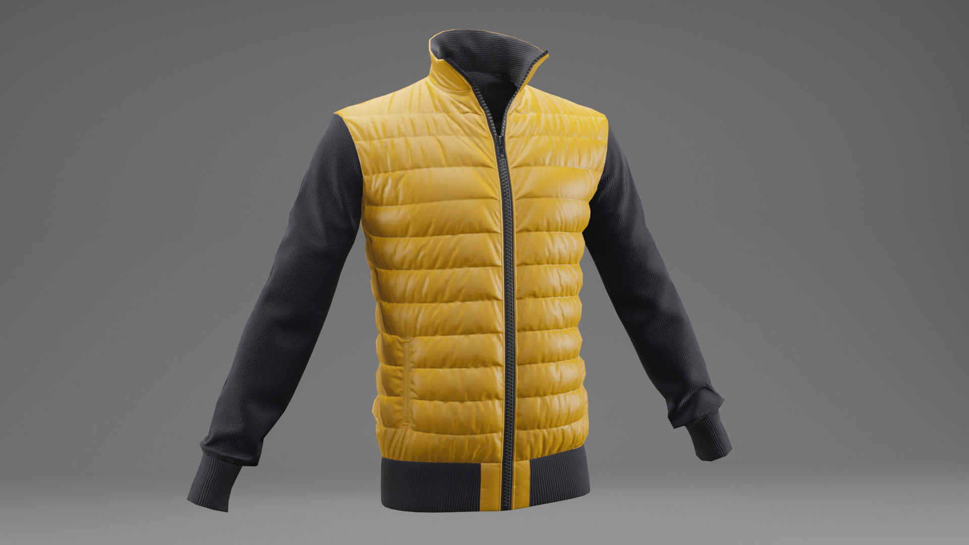 Winter jacket  Low-poly 3D model_9