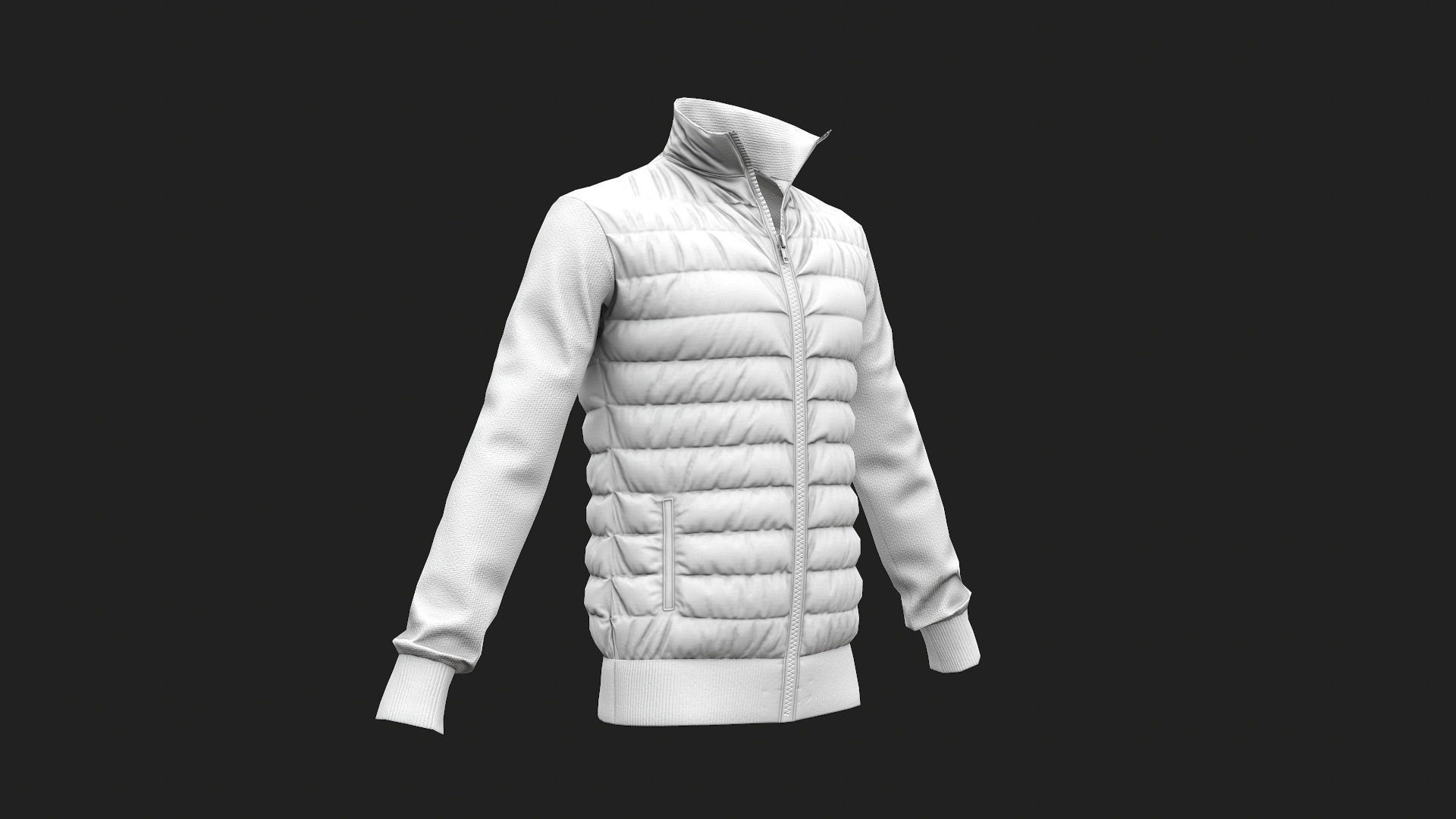 Winter jacket  Low-poly 3D model_37
