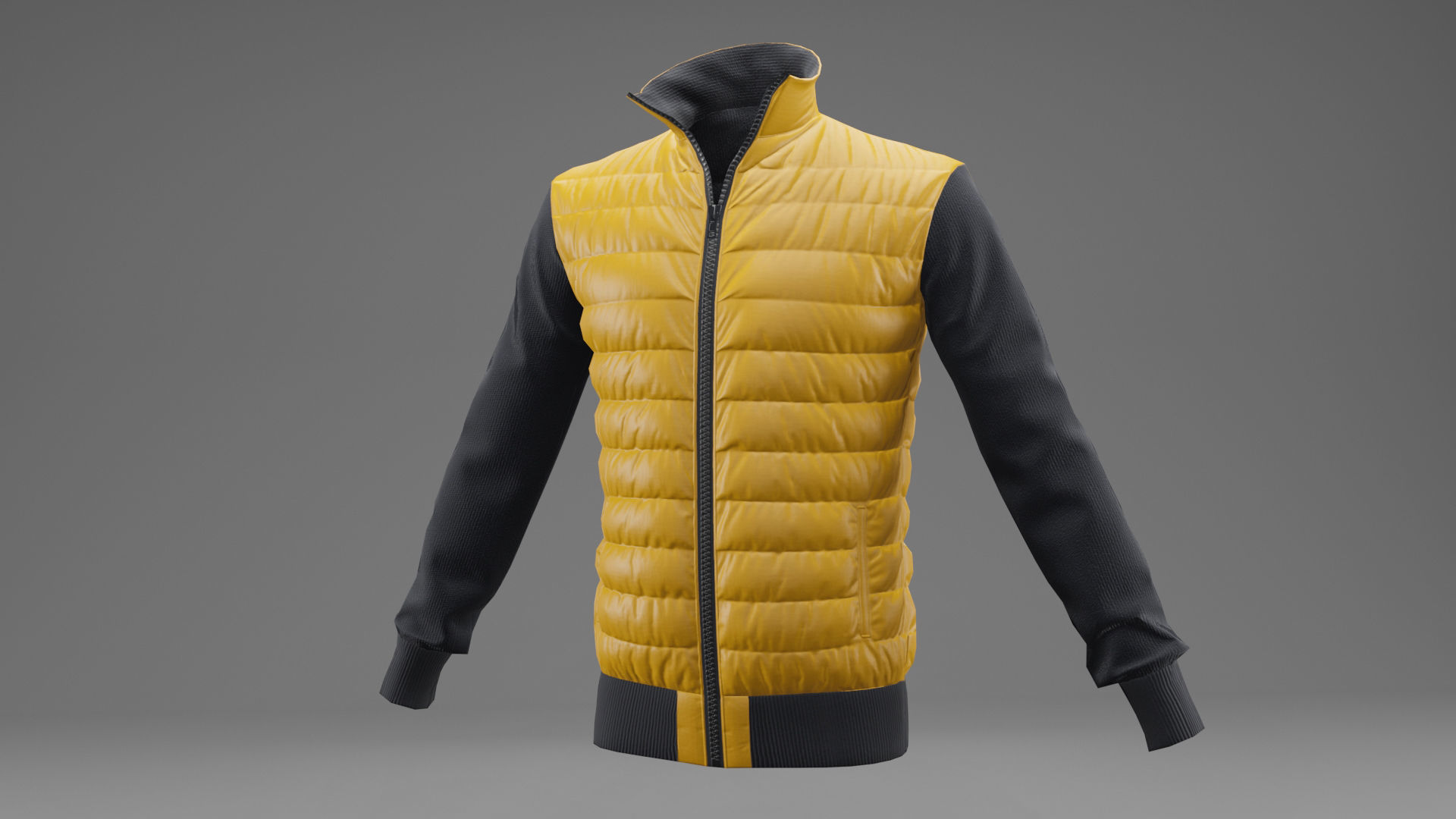 Winter jacket  Low-poly 3D model_1