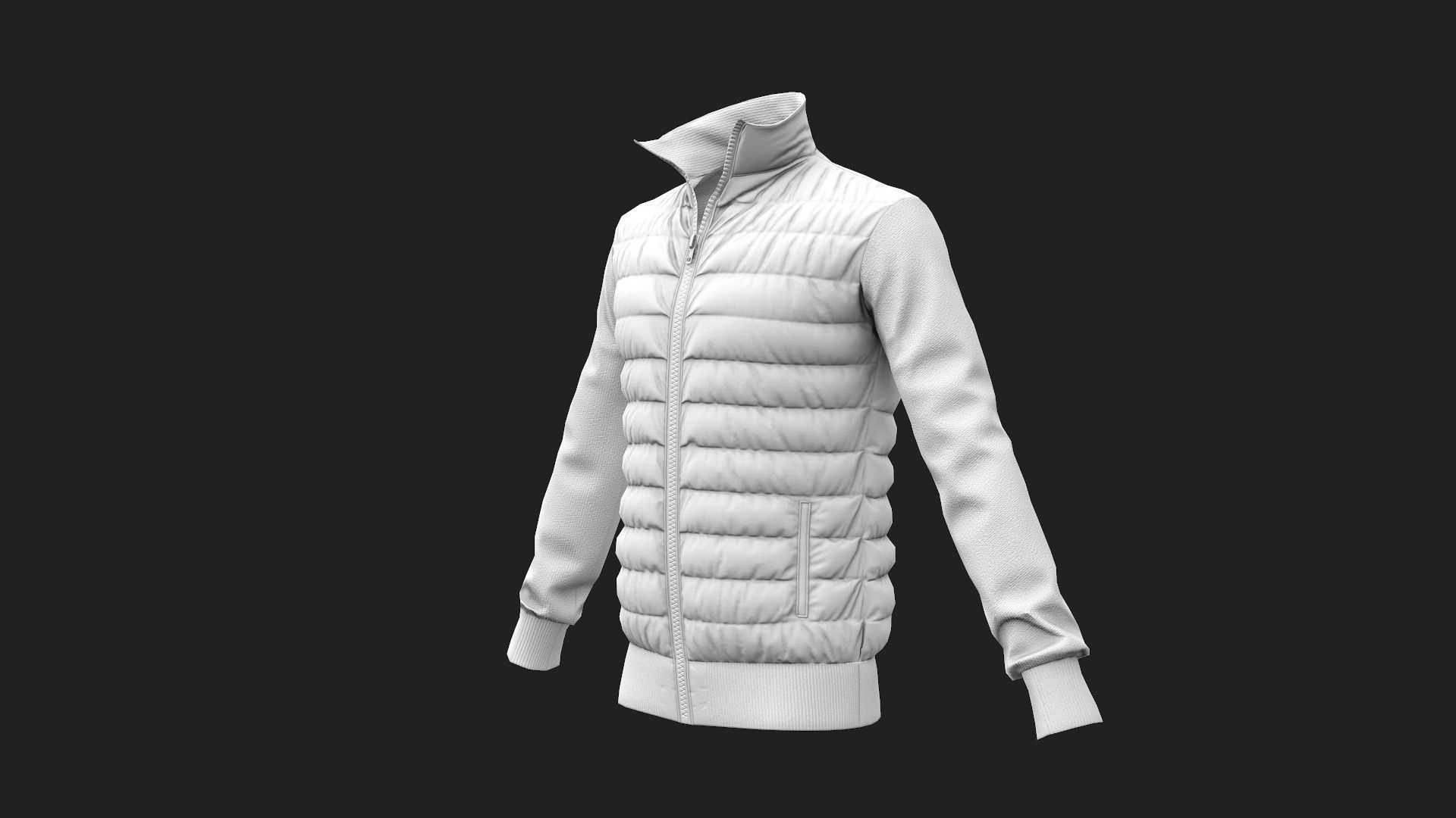 Winter jacket  Low-poly 3D model_34