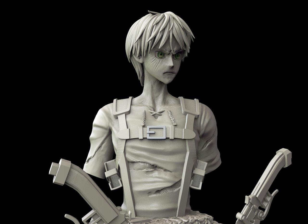 Eren Yeager Bust 3D print model_1