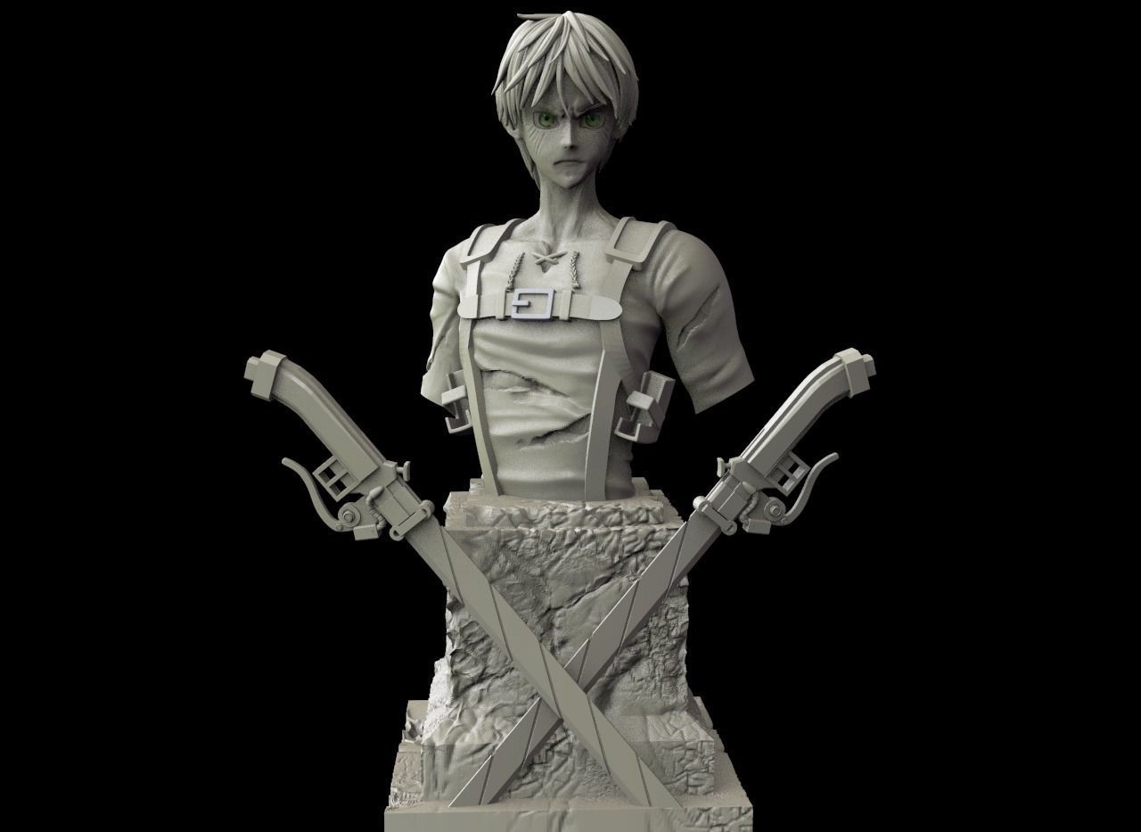 Eren Yeager Bust 3D print model_2