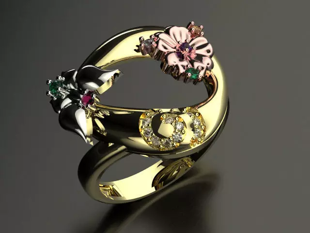 butterfly and flower collection T00010 3D print model