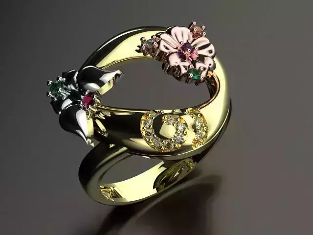 butterfly and flower collection T00010 3D print model