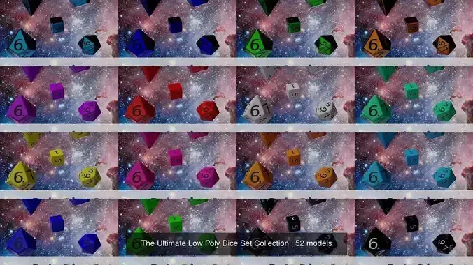 The Ultimate Low Poly Dice Set Collection 