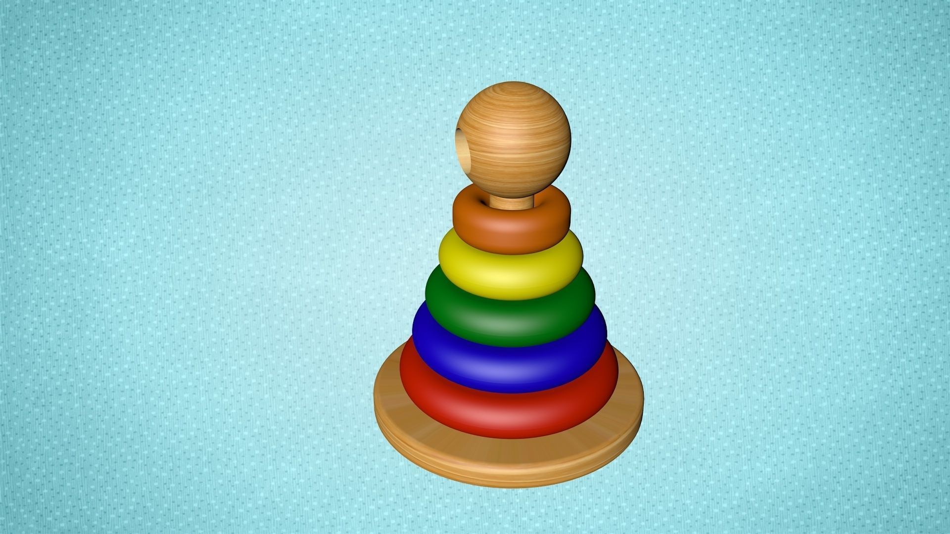 Wooden Color and size Toy Free 3D model_4