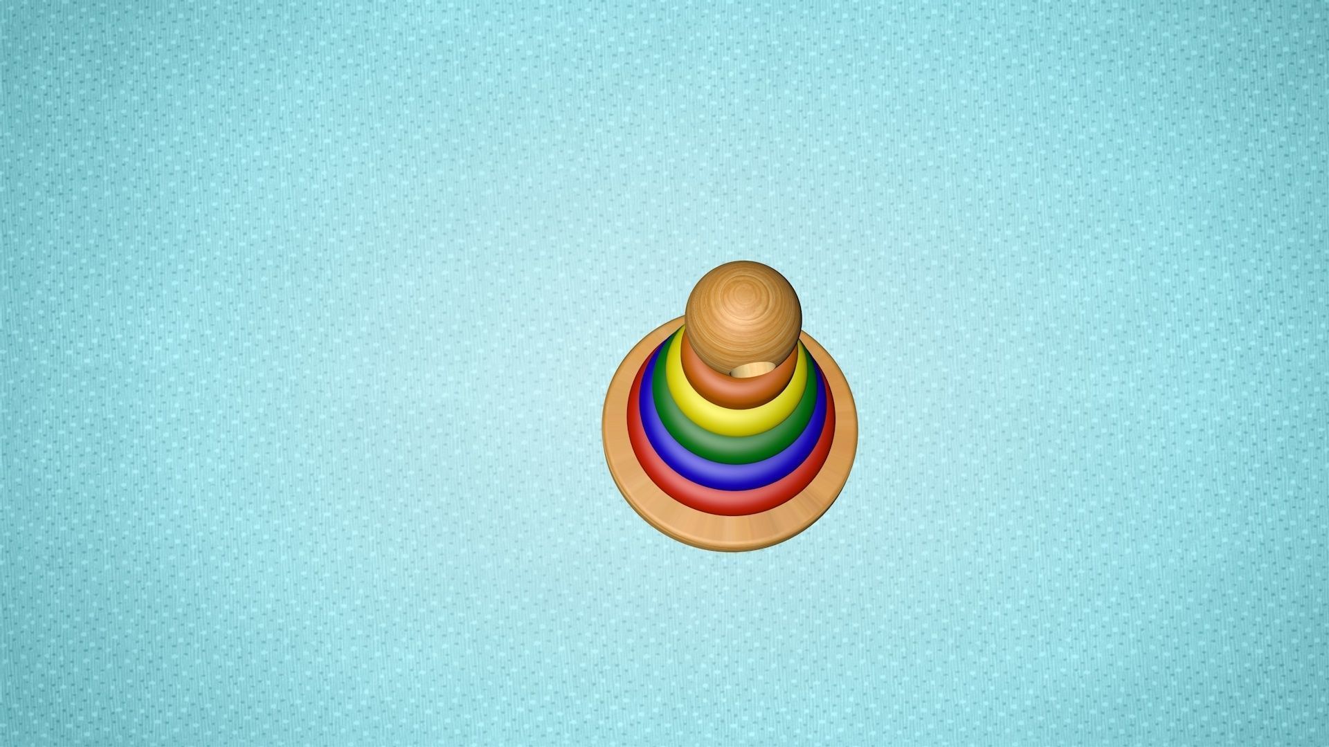 Wooden Color and size Toy Free 3D model_2