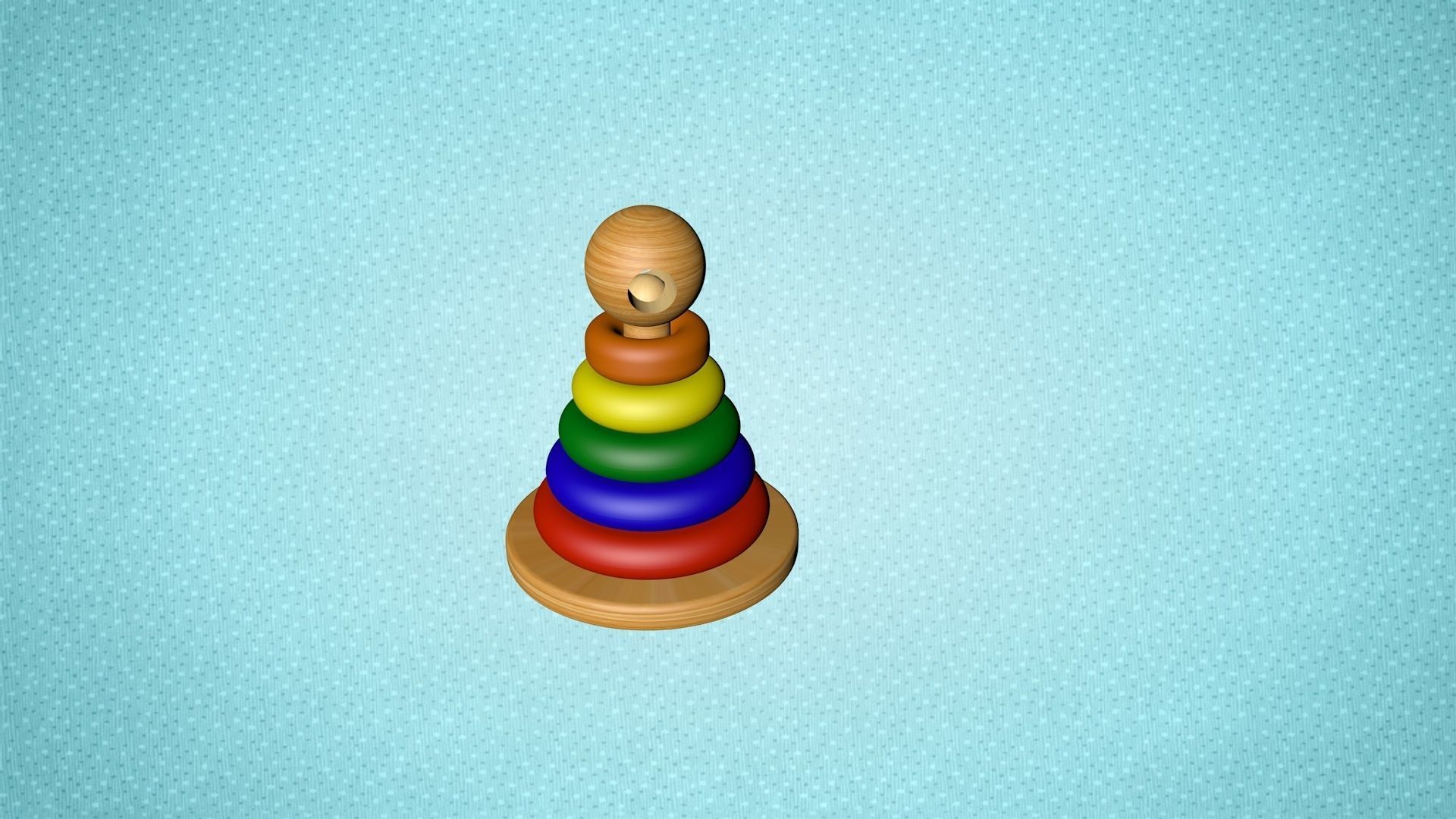 Wooden Color and size Toy Free 3D model_3