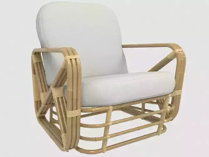 Mid-Century Modern Rattan lounge chair Paul Frankl Style
