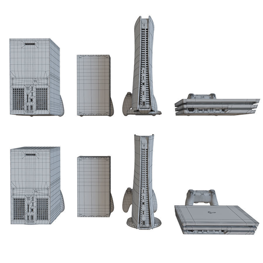 Games Consol Pack Low-poly 3D model_10