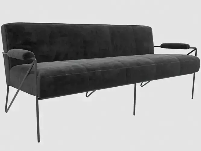 EMMETT SETTEE MINK SHEARLING Sofa Kelly Wearstler