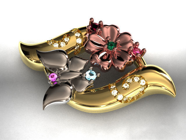 butterfly and flower collection T00012 3D print model_16