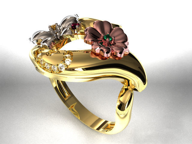 butterfly and flower collection T00012 3D print model_13