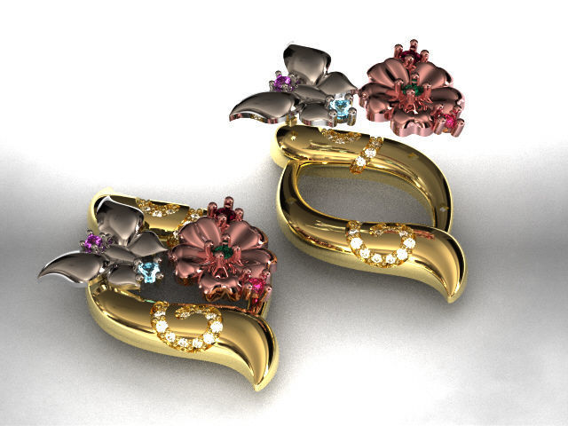 butterfly and flower collection T00012 3D print model_21