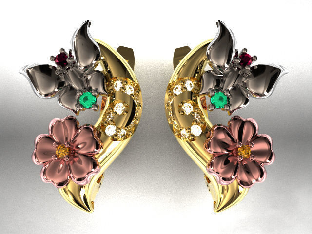 butterfly and flower collection T00012 3D print model_20