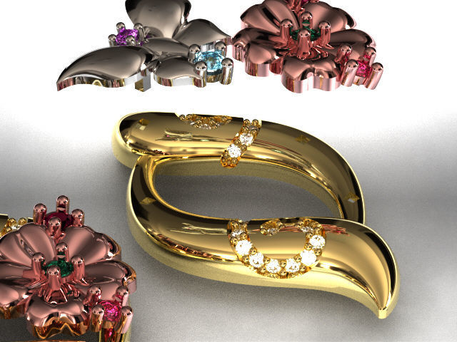 butterfly and flower collection T00012 3D print model_27