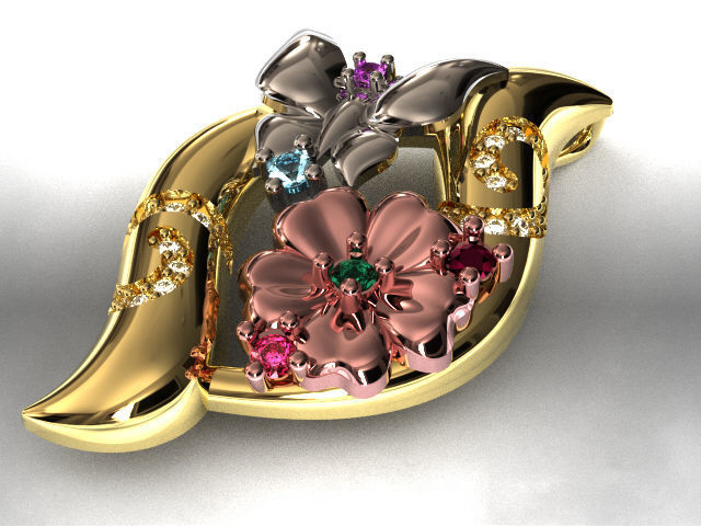 butterfly and flower collection T00012 3D print model_10