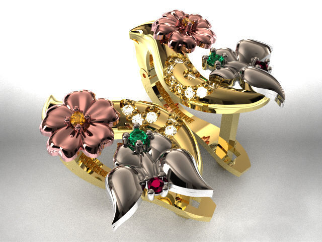 butterfly and flower collection T00012 3D print model_18