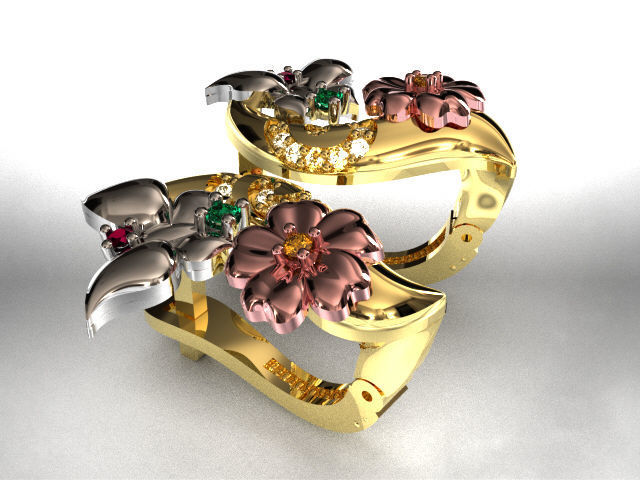 butterfly and flower collection T00012 3D print model_12