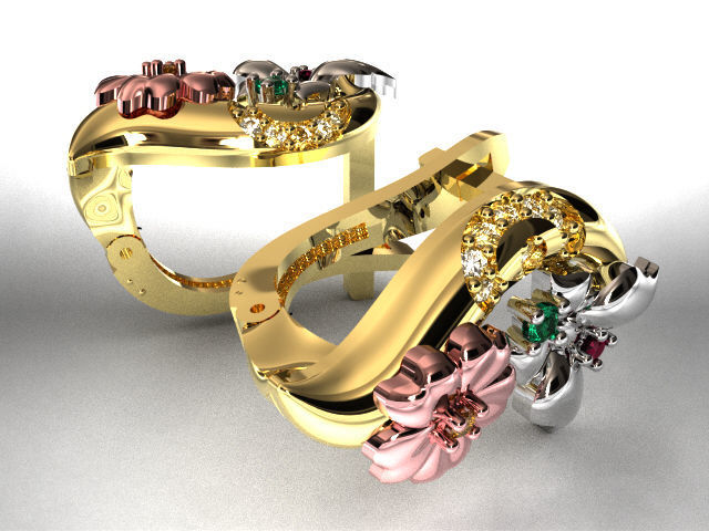 butterfly and flower collection T00012 3D print model_25