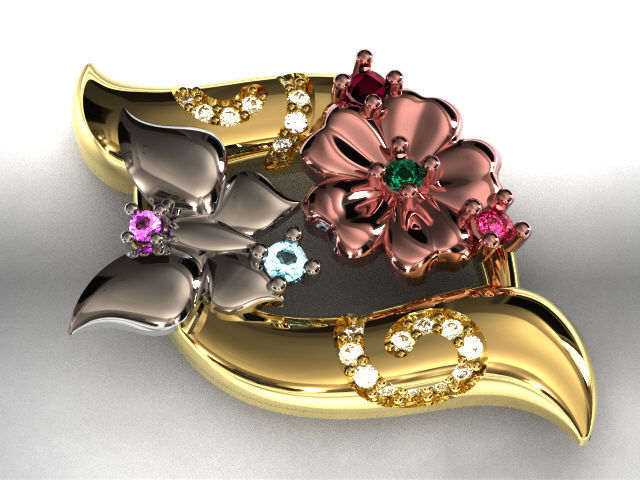 butterfly and flower collection T00012 3D print model_6