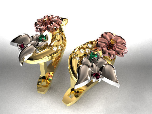 butterfly and flower collection T00012 3D print model_15