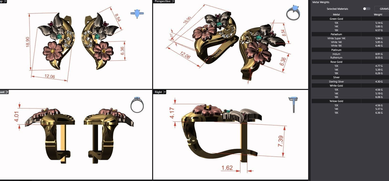 butterfly and flower collection T00012 3D print model_31