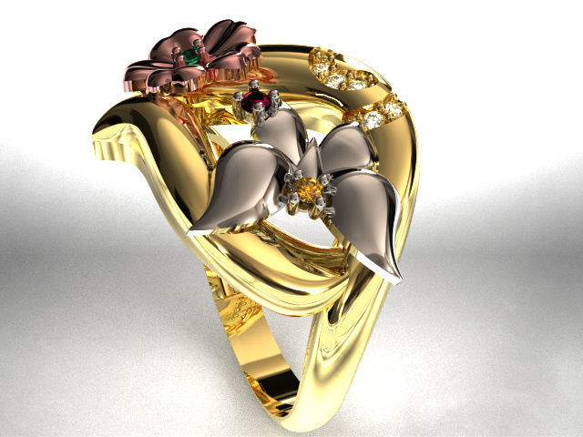 butterfly and flower collection T00012 3D print model_26