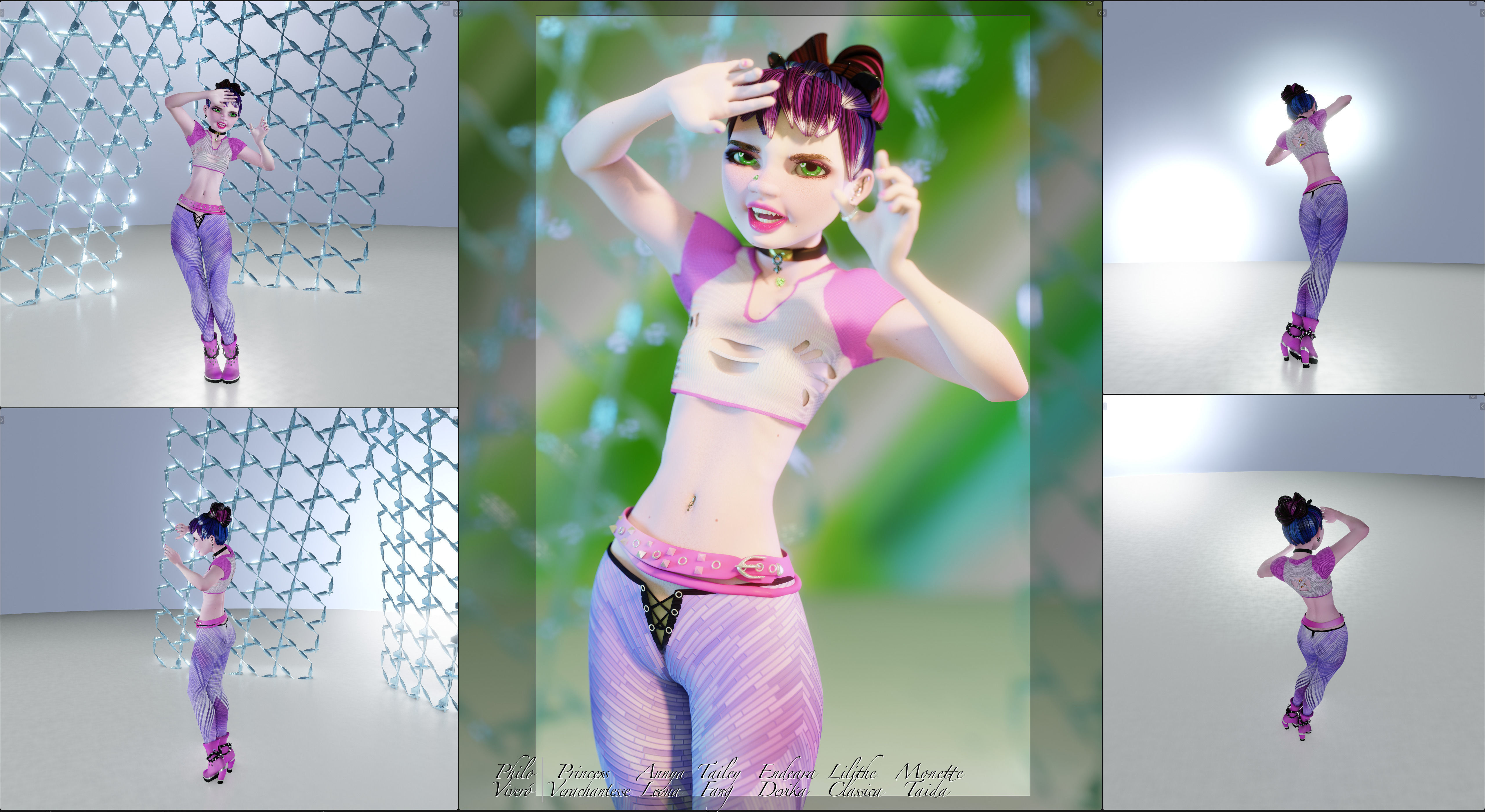Princess Verachantesse Female Rigged Blender Character 3D model_31