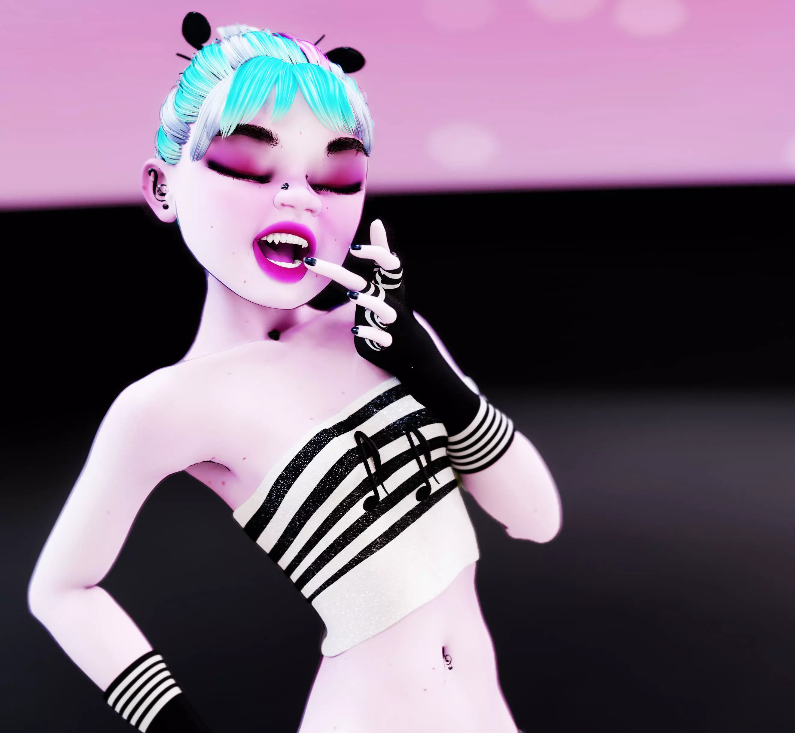 Princess Verachantesse Female Rigged Blender Character 3D model_0