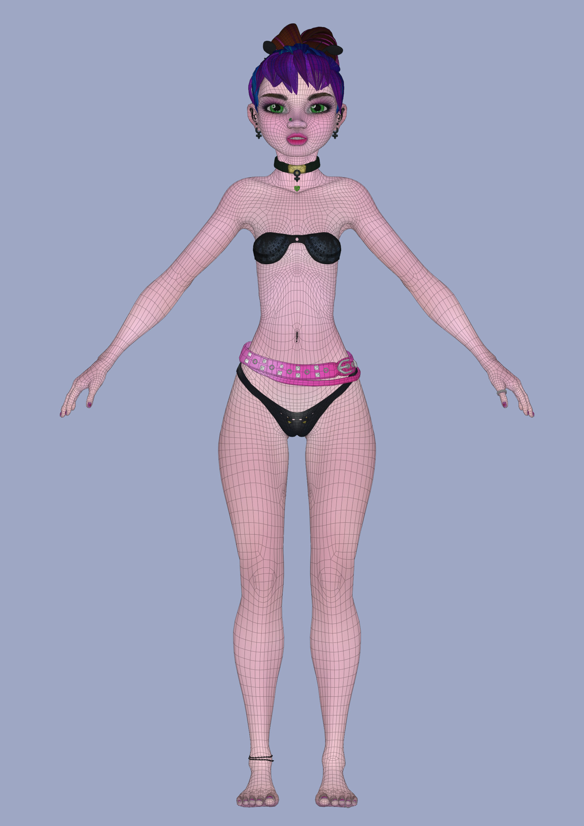Princess Verachantesse Female Rigged Blender Character 3D model_35