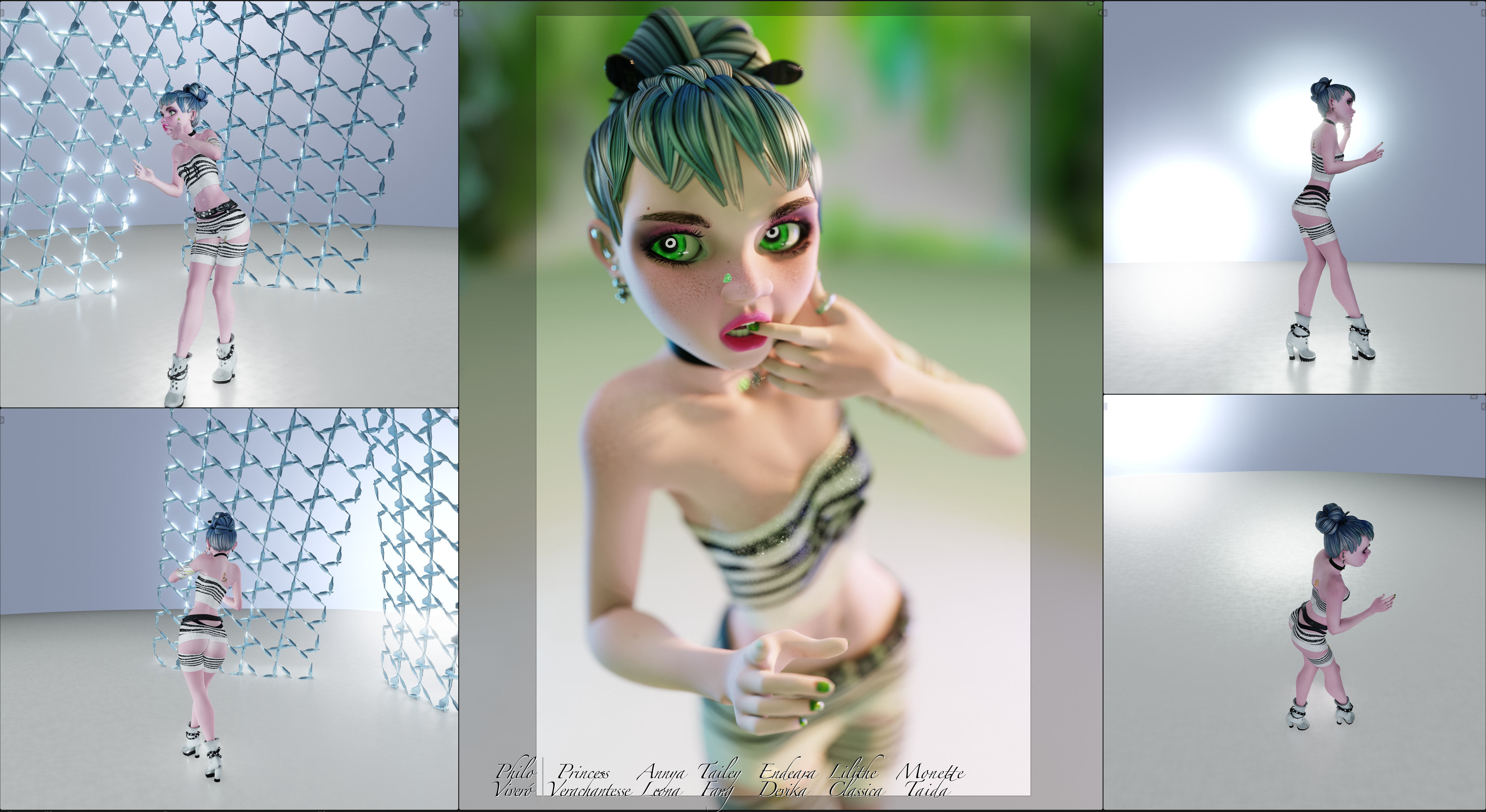 Princess Verachantesse Female Rigged Blender Character 3D model_13