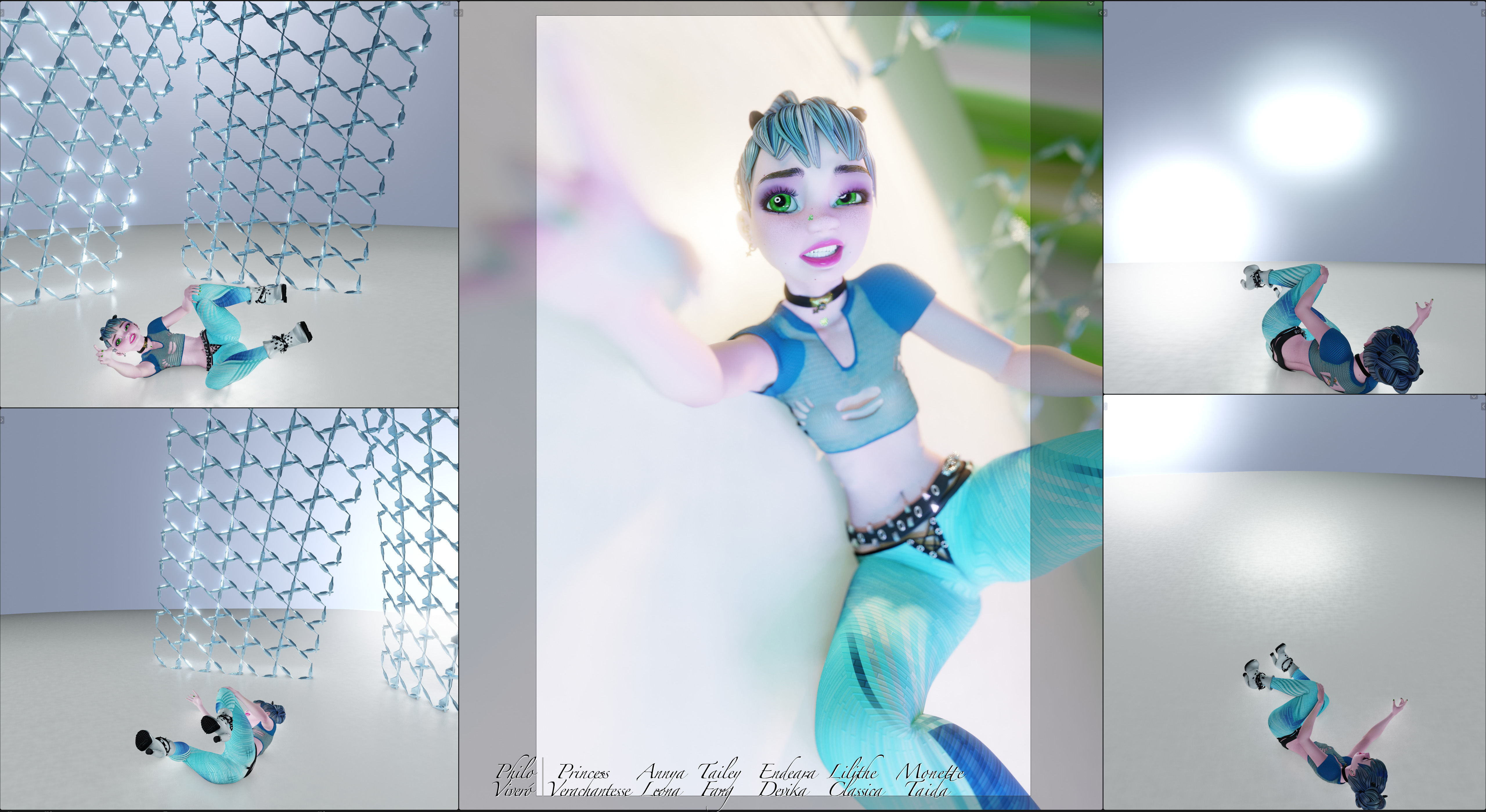 Princess Verachantesse Female Rigged Blender Character 3D model_9