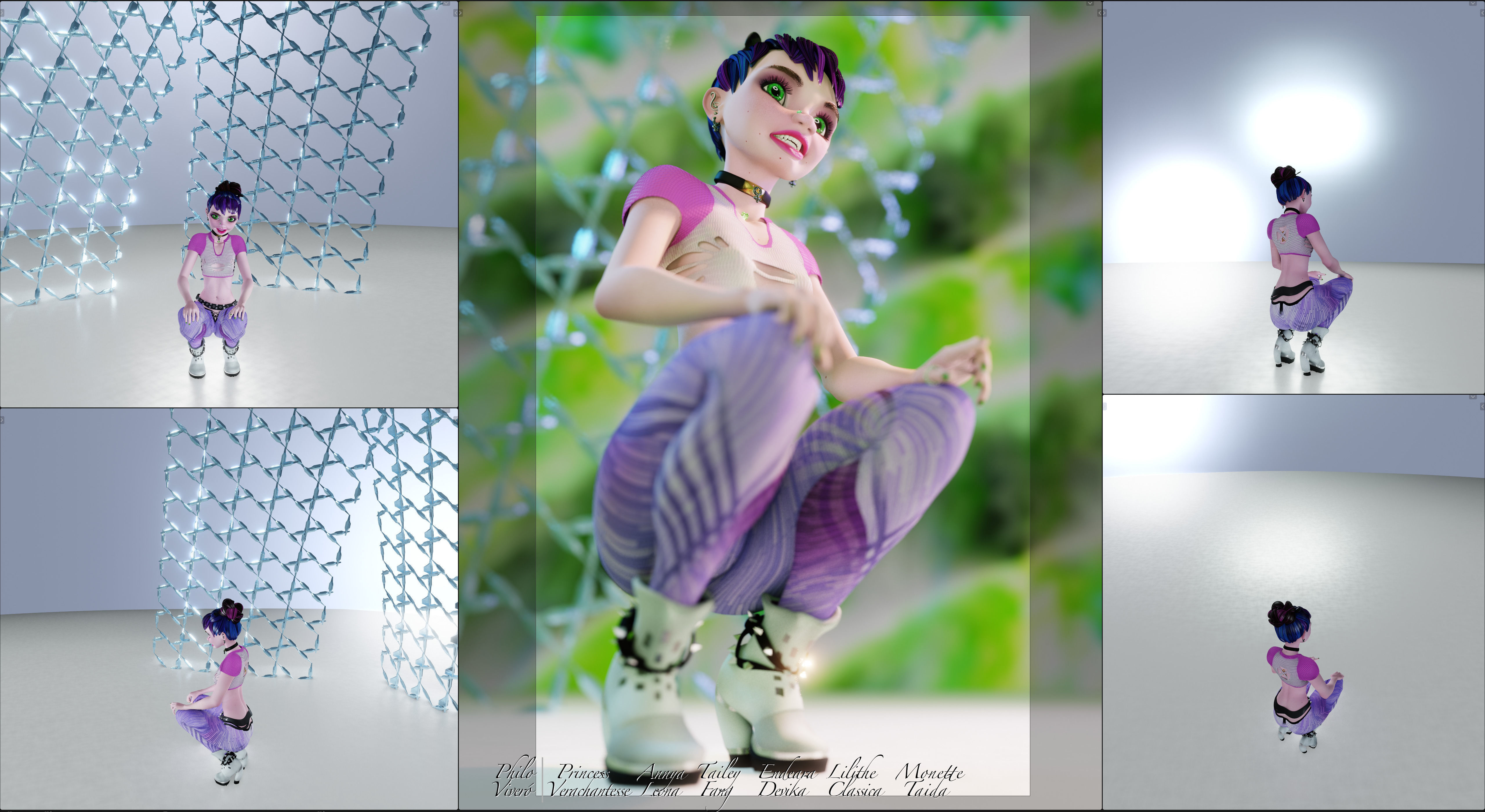 Princess Verachantesse Female Rigged Blender Character 3D model_30