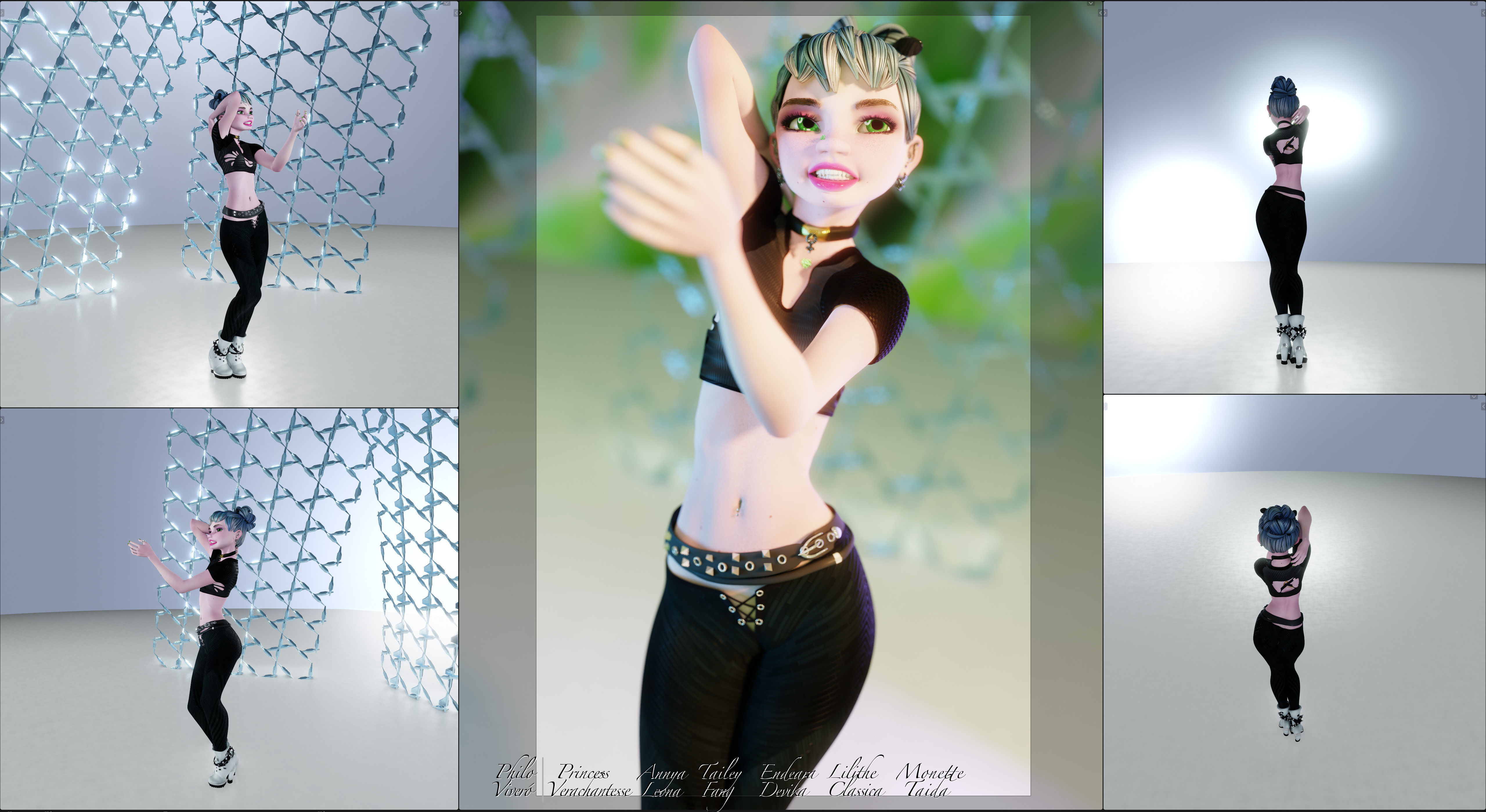 Princess Verachantesse Female Rigged Blender Character 3D model_4