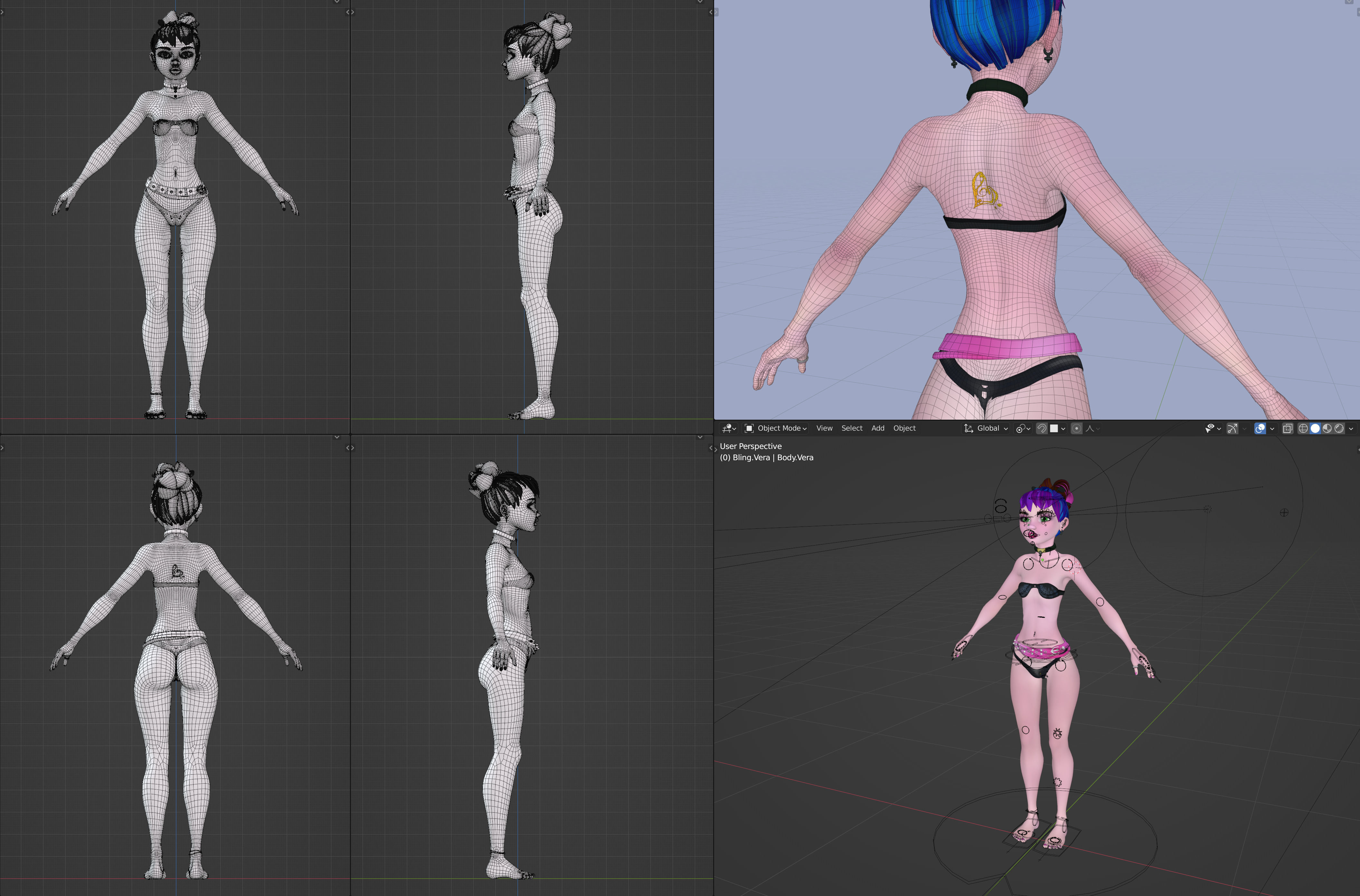 Princess Verachantesse Female Rigged Blender Character 3D model_33