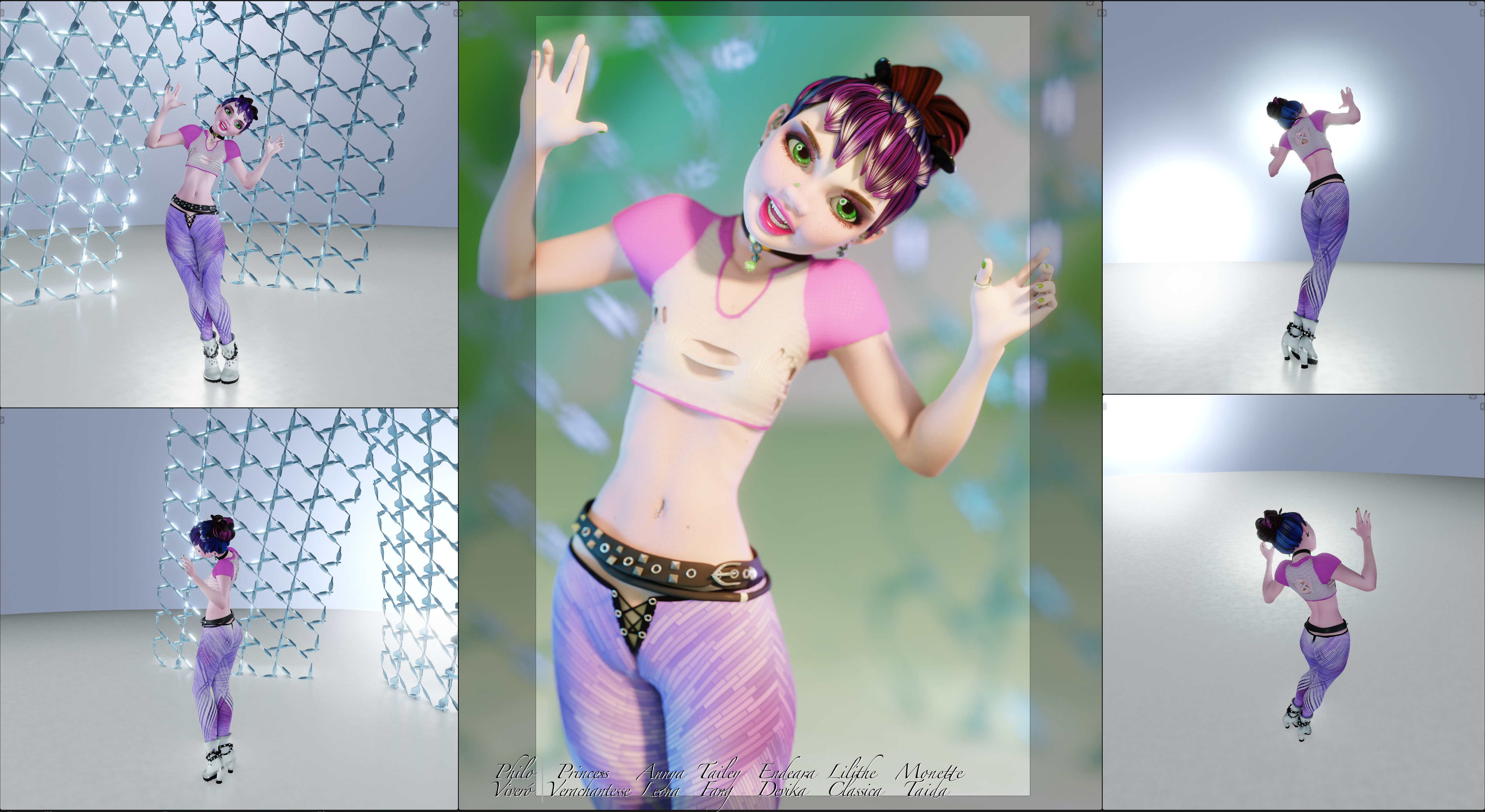 Princess Verachantesse Female Rigged Blender Character 3D model_29