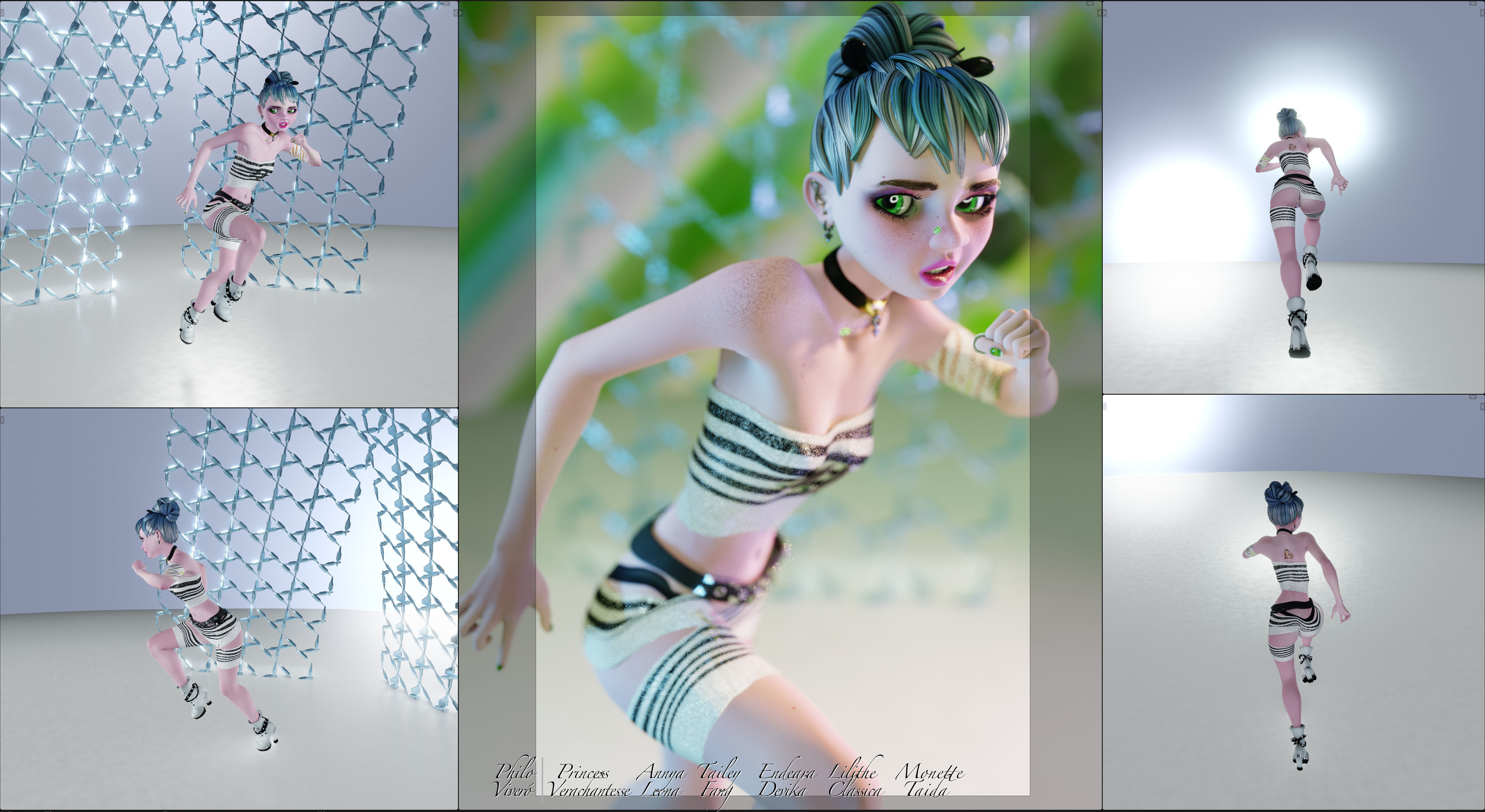 Princess Verachantesse Female Rigged Blender Character 3D model_20