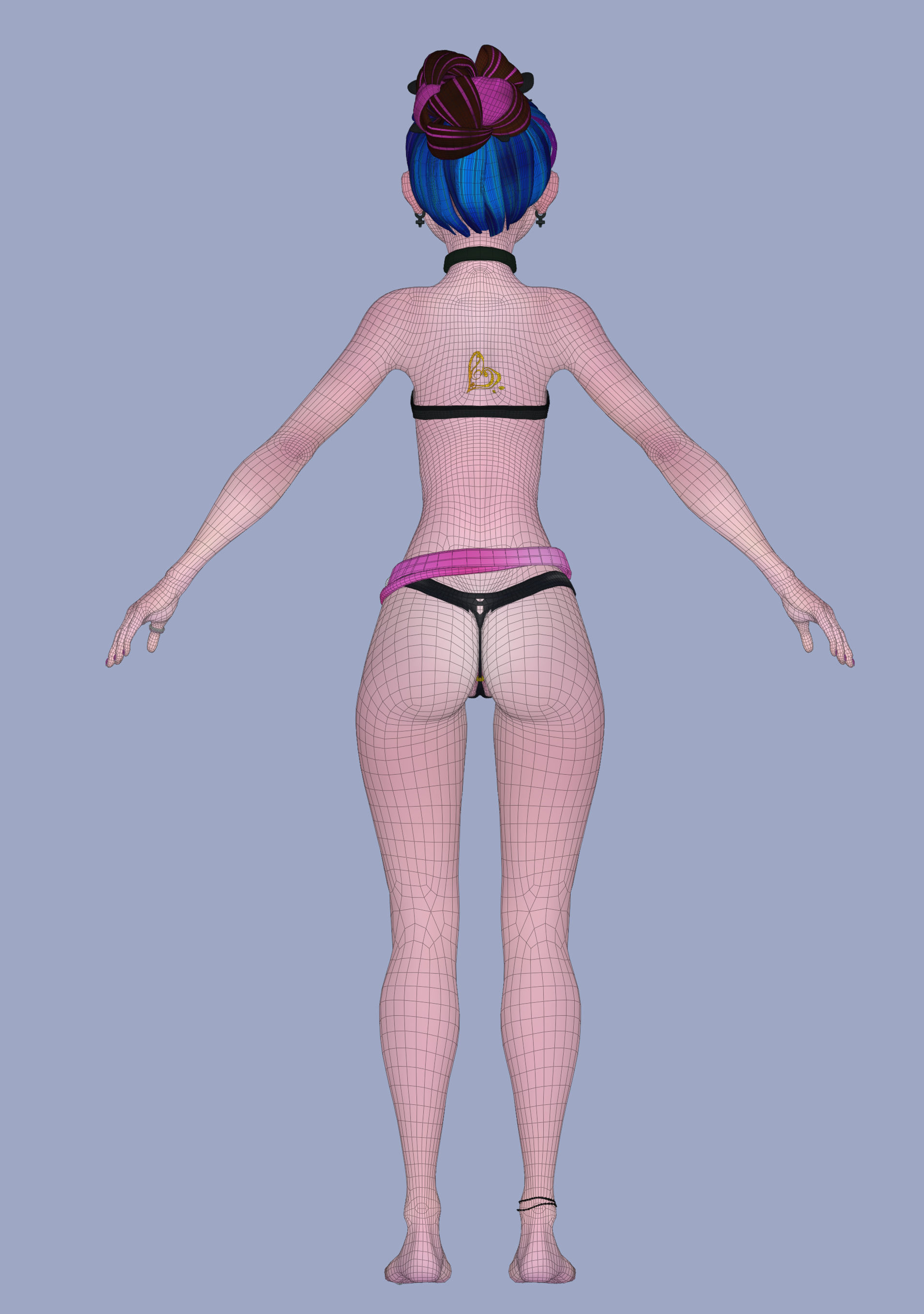 Princess Verachantesse Female Rigged Blender Character 3D model_39