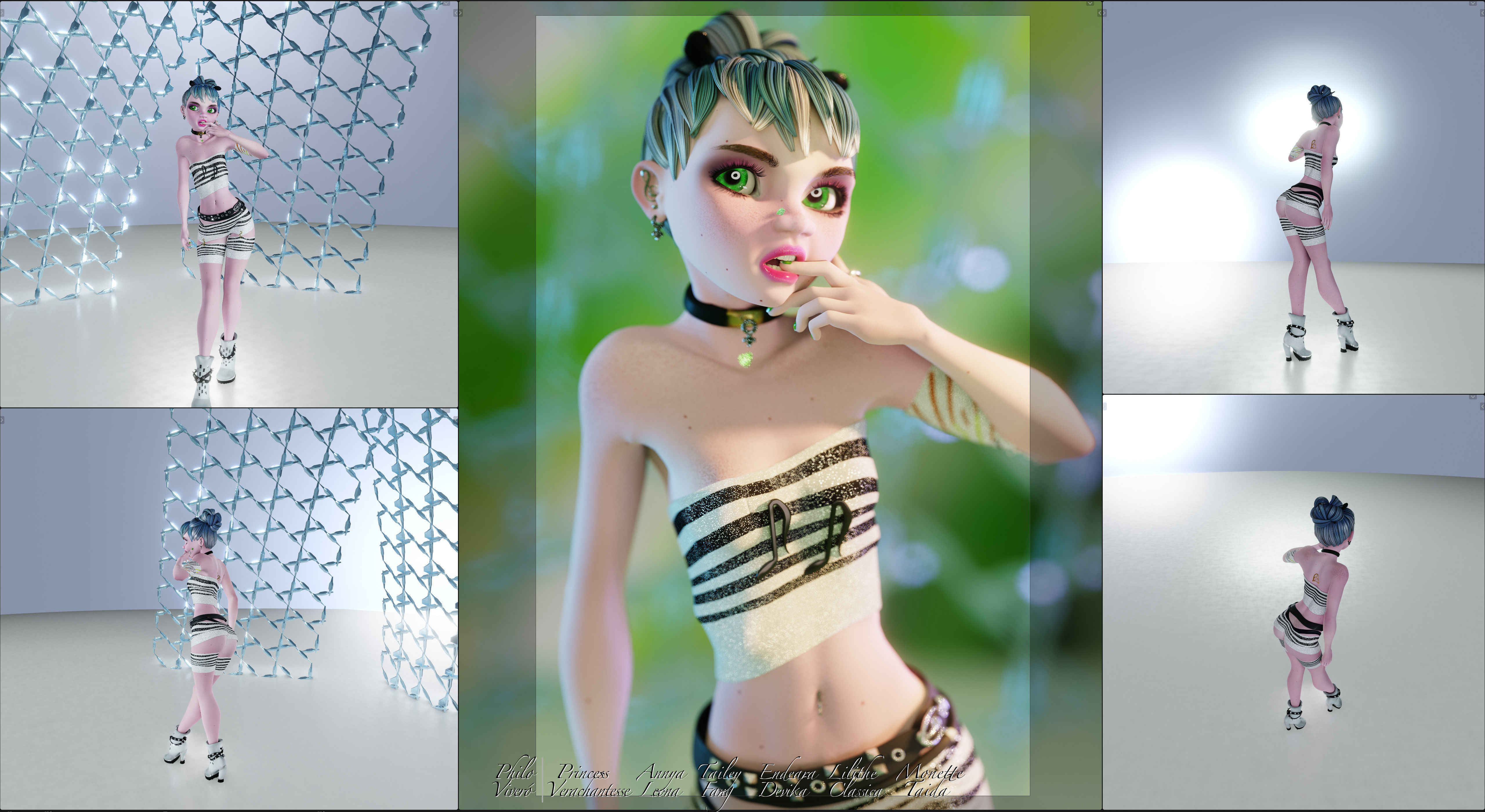 Princess Verachantesse Female Rigged Blender Character 3D model_14