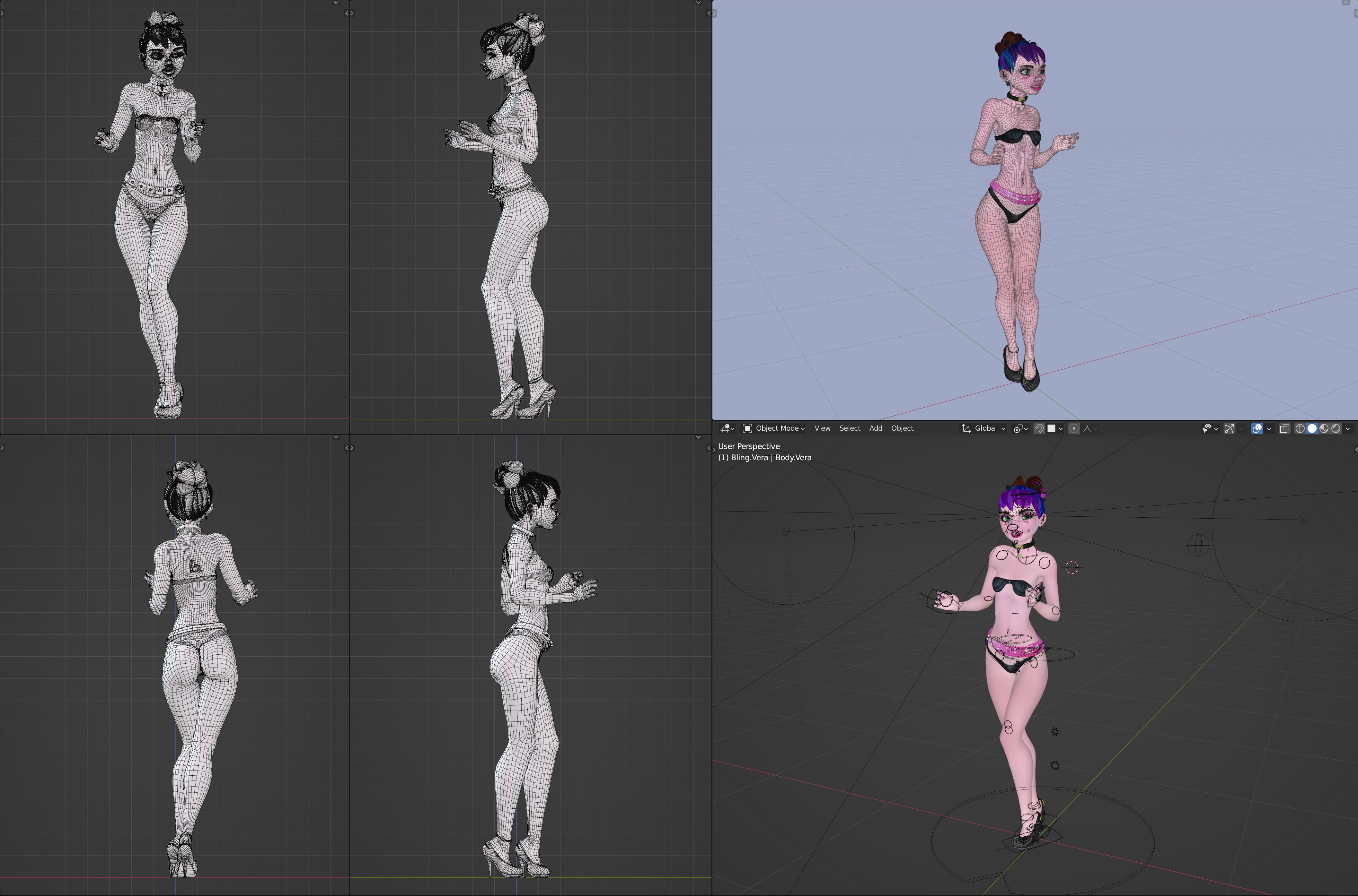 Princess Verachantesse Female Rigged Blender Character 3D model_32