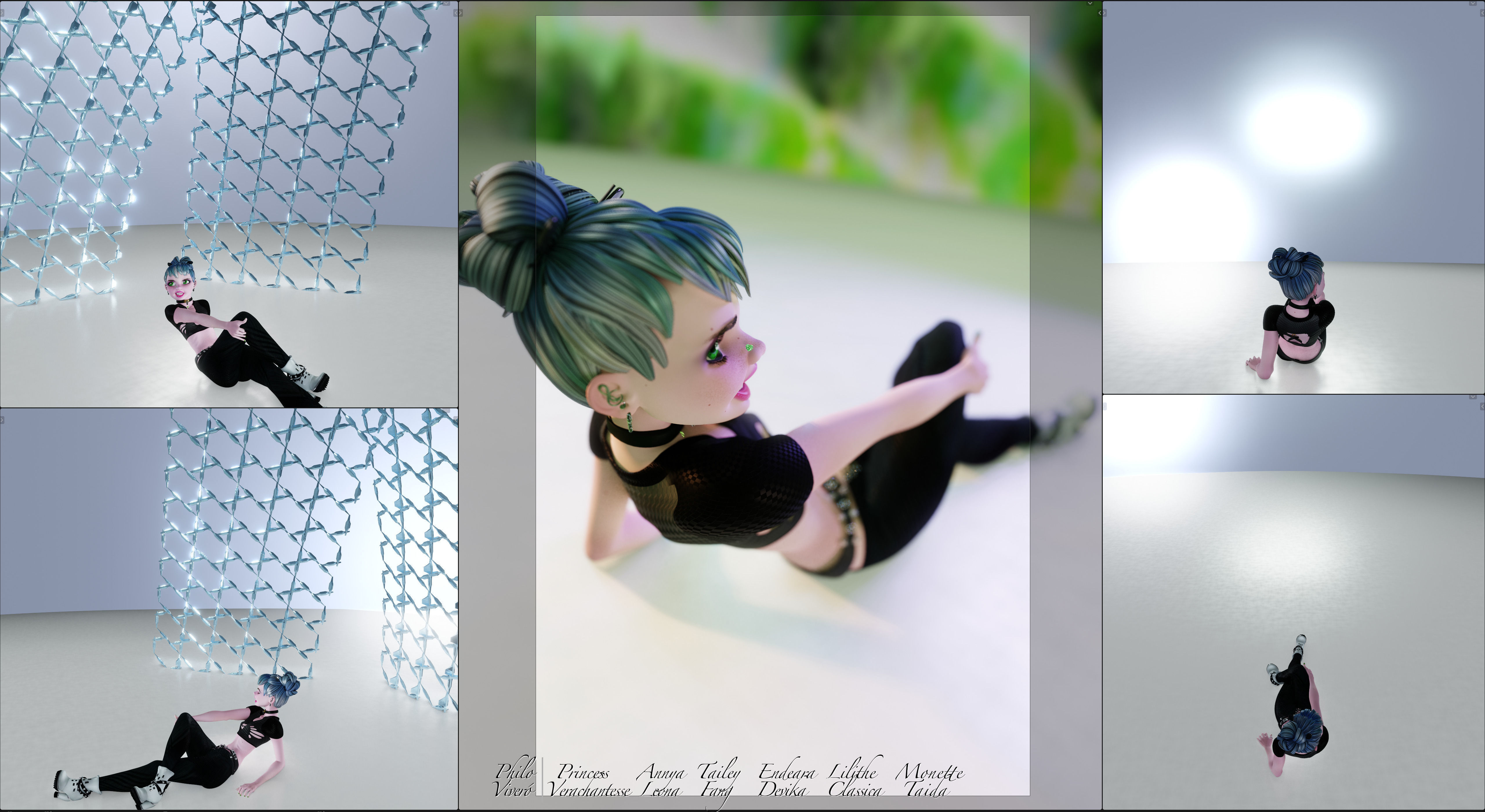 Princess Verachantesse Female Rigged Blender Character 3D model_10