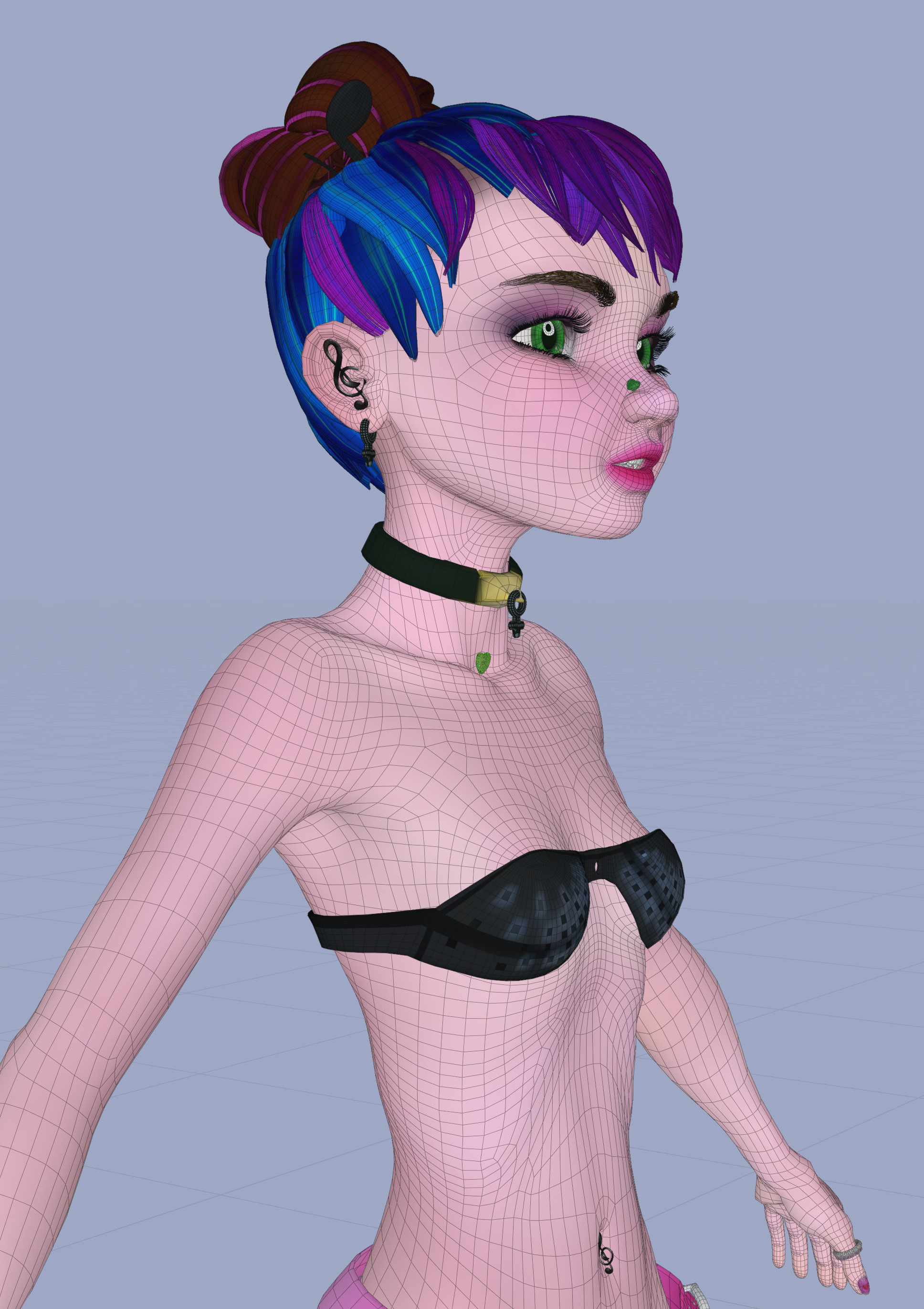 Princess Verachantesse Female Rigged Blender Character 3D model_41