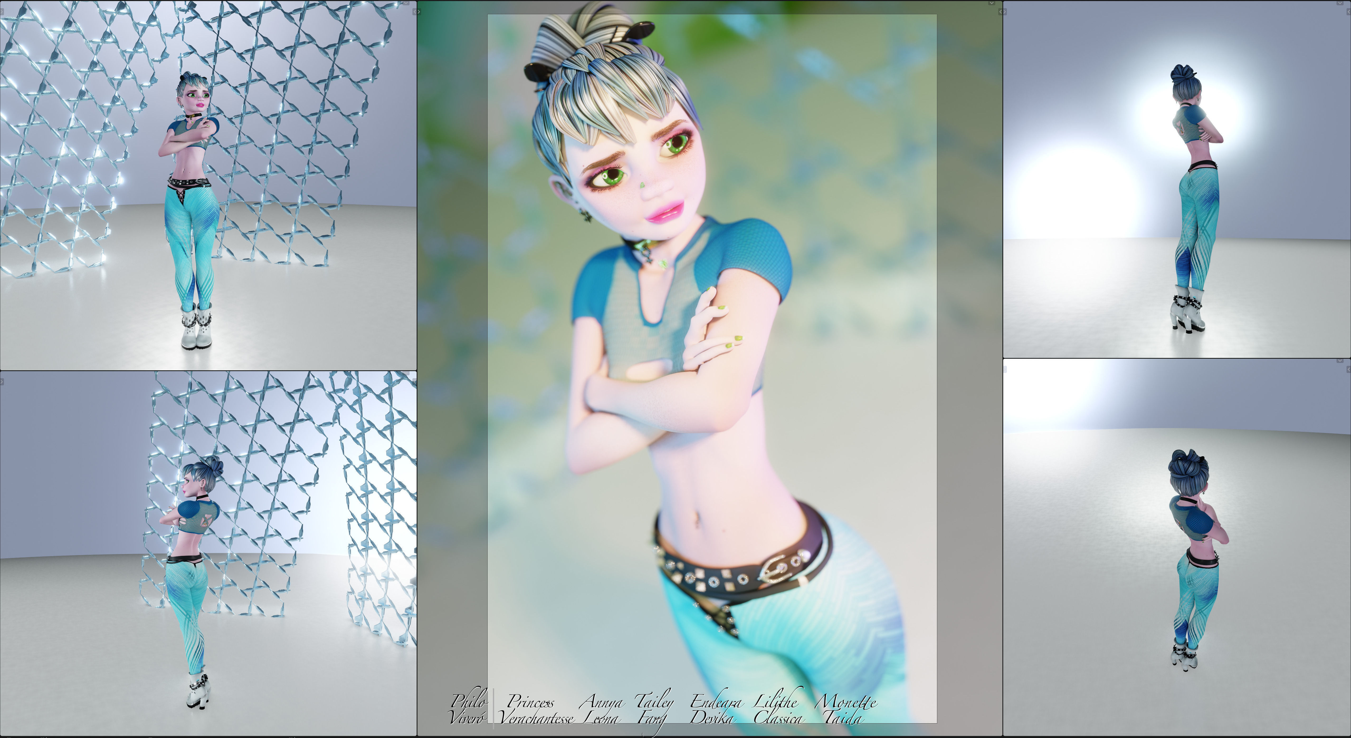 Princess Verachantesse Female Rigged Blender Character 3D model_15