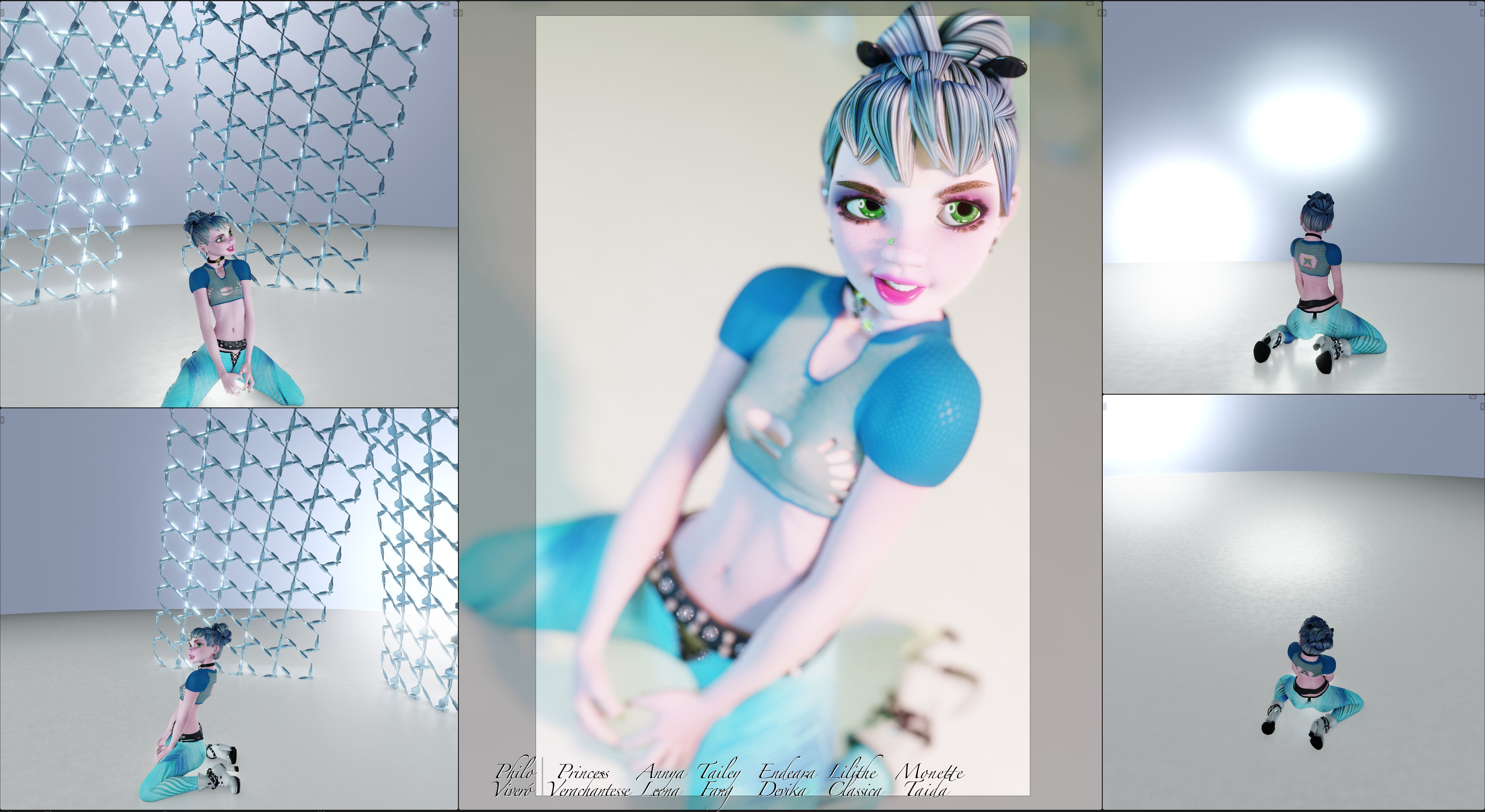 Princess Verachantesse Female Rigged Blender Character 3D model_7